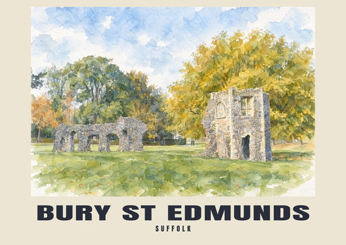Bury St Edmunds — English Watercolour Art Print