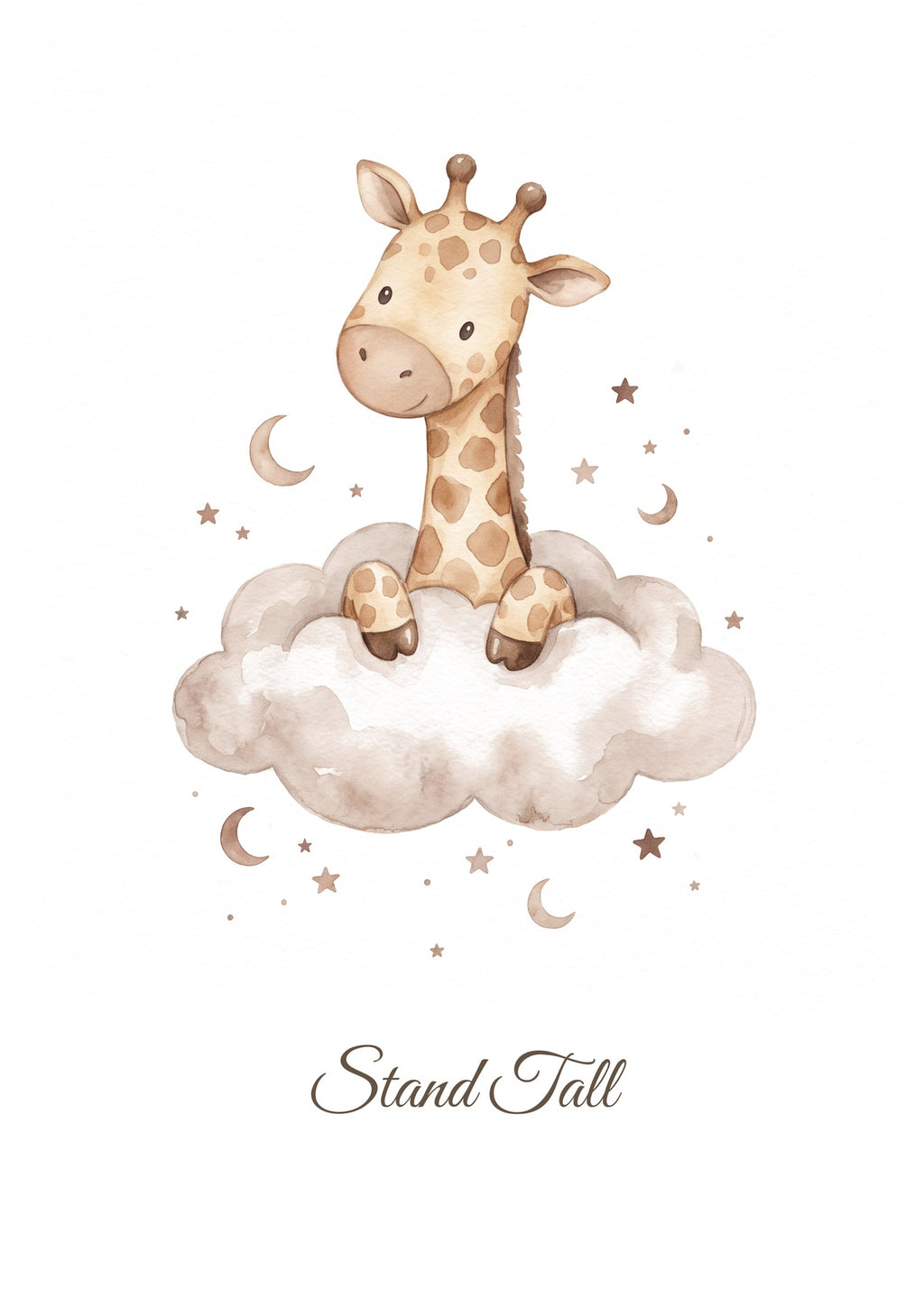 Stand Tall — Giraffe Growing Dreams Nursery Print