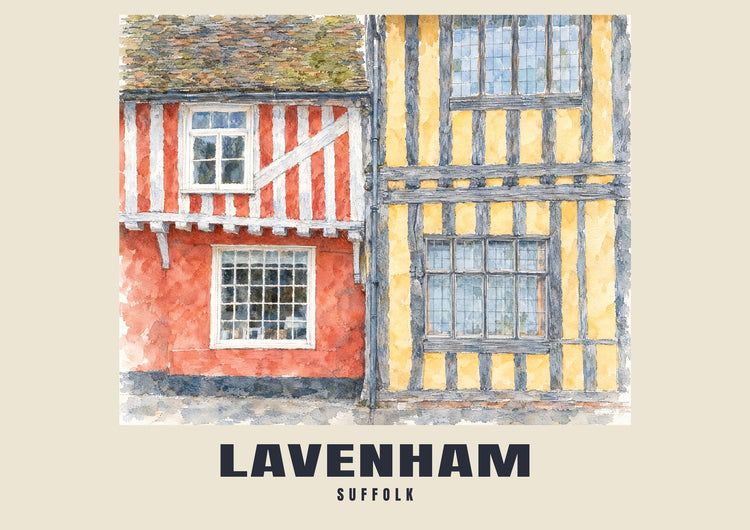 Lavenham — Lámina de acuarela inglesa