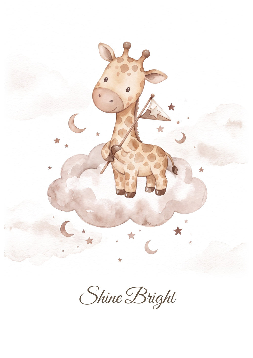 Shine Bright — Giraffe Growing Dreams Nursery Print