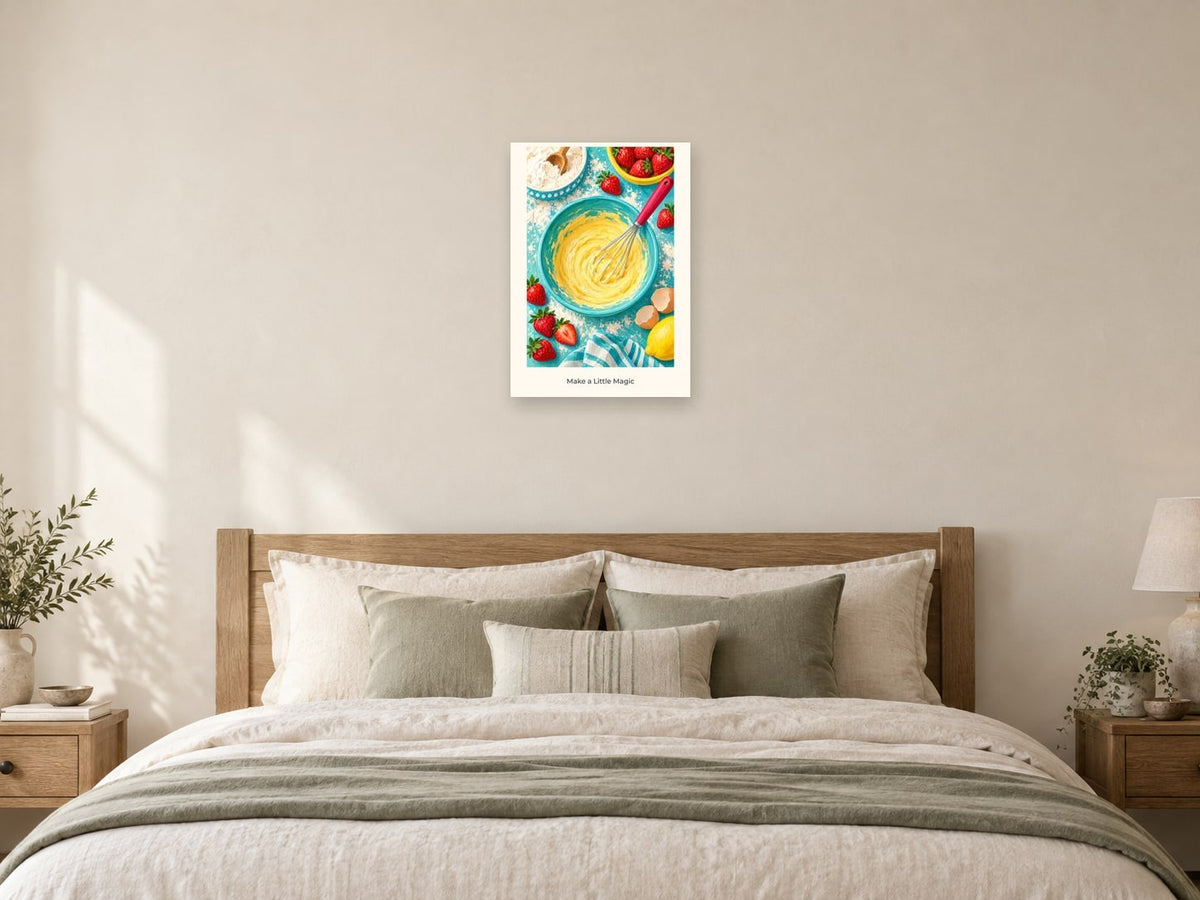 Make a Little Magic — Kitchen Creators Children’s Art Print at A2, as a poster, above a bed