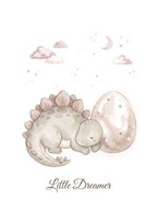 Little Dreamer — Gentle Dinosaur Days Nursery Print