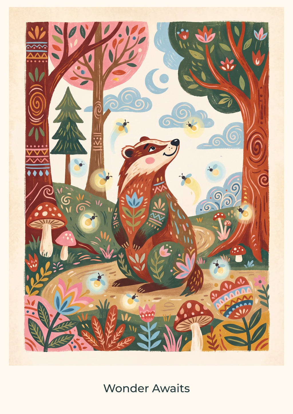 Wonder Awaits — Forest Folk Children’s Art Print