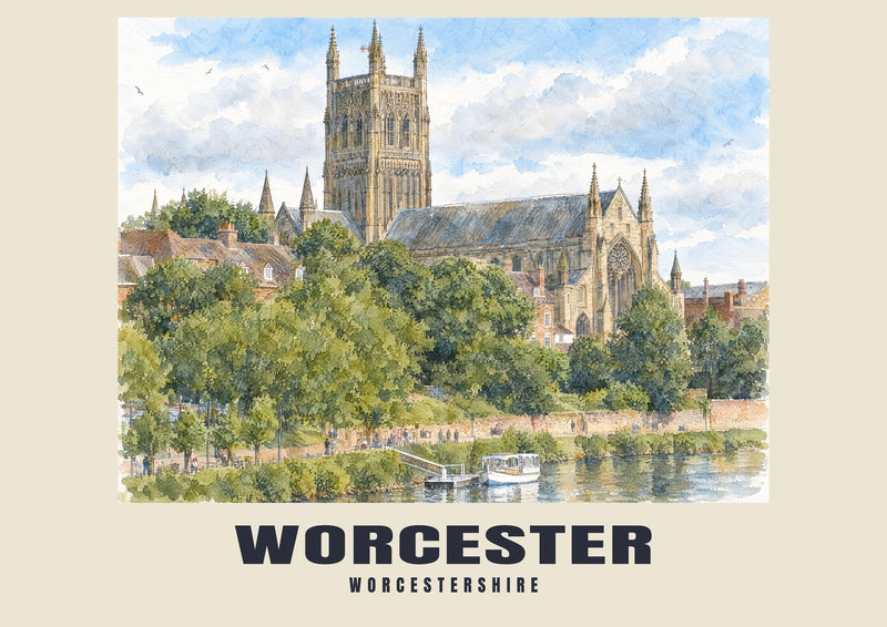 Worcester — Angielska akwarela (wydruk artystyczny)