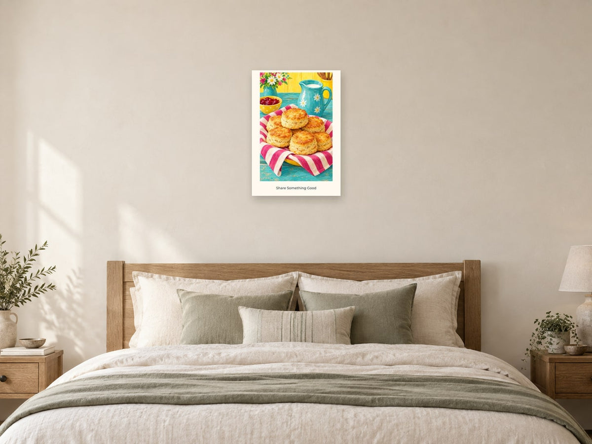 Share Something Good — Kitchen Creators Children’s Art Print at A2, as a poster, above a bed