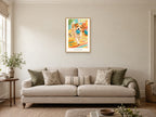 Be a Good Friend — Pet Pals Children’s Art Print at A2, in a natural wood frame, in a sitting room