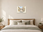 Stamford — English Watercolour Art Print at A2, as a poster, above a bed