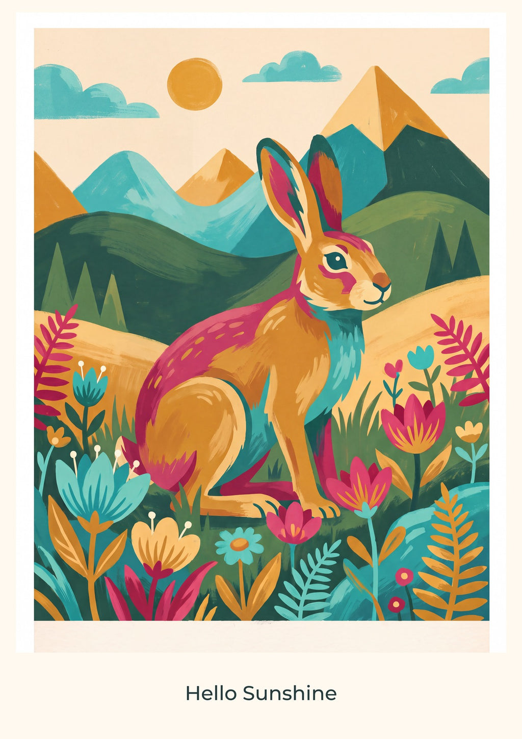 Hello Sunshine — Mountain Meadow Children’s Art Print