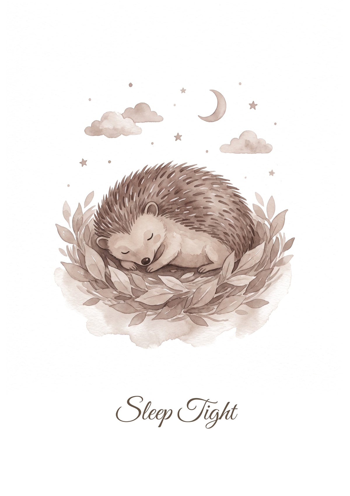 Sleep Tight — Woodland Moonlight Nursery Print