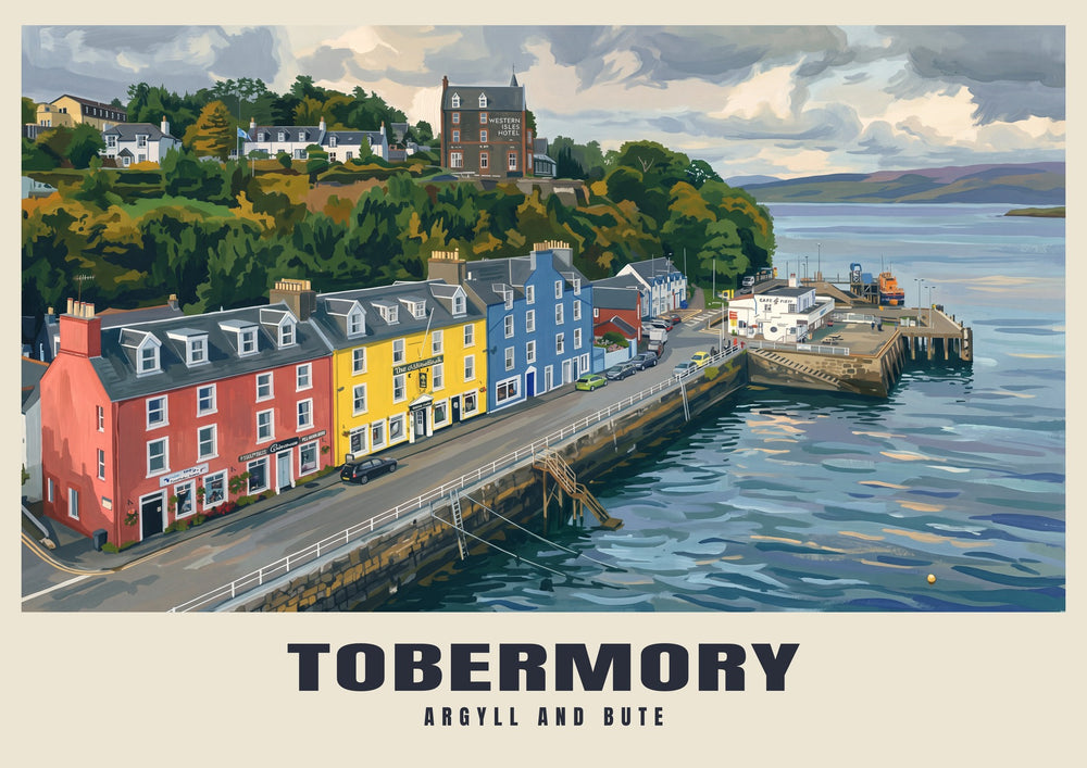 Tobermory — Gouache-Kunstdruck
