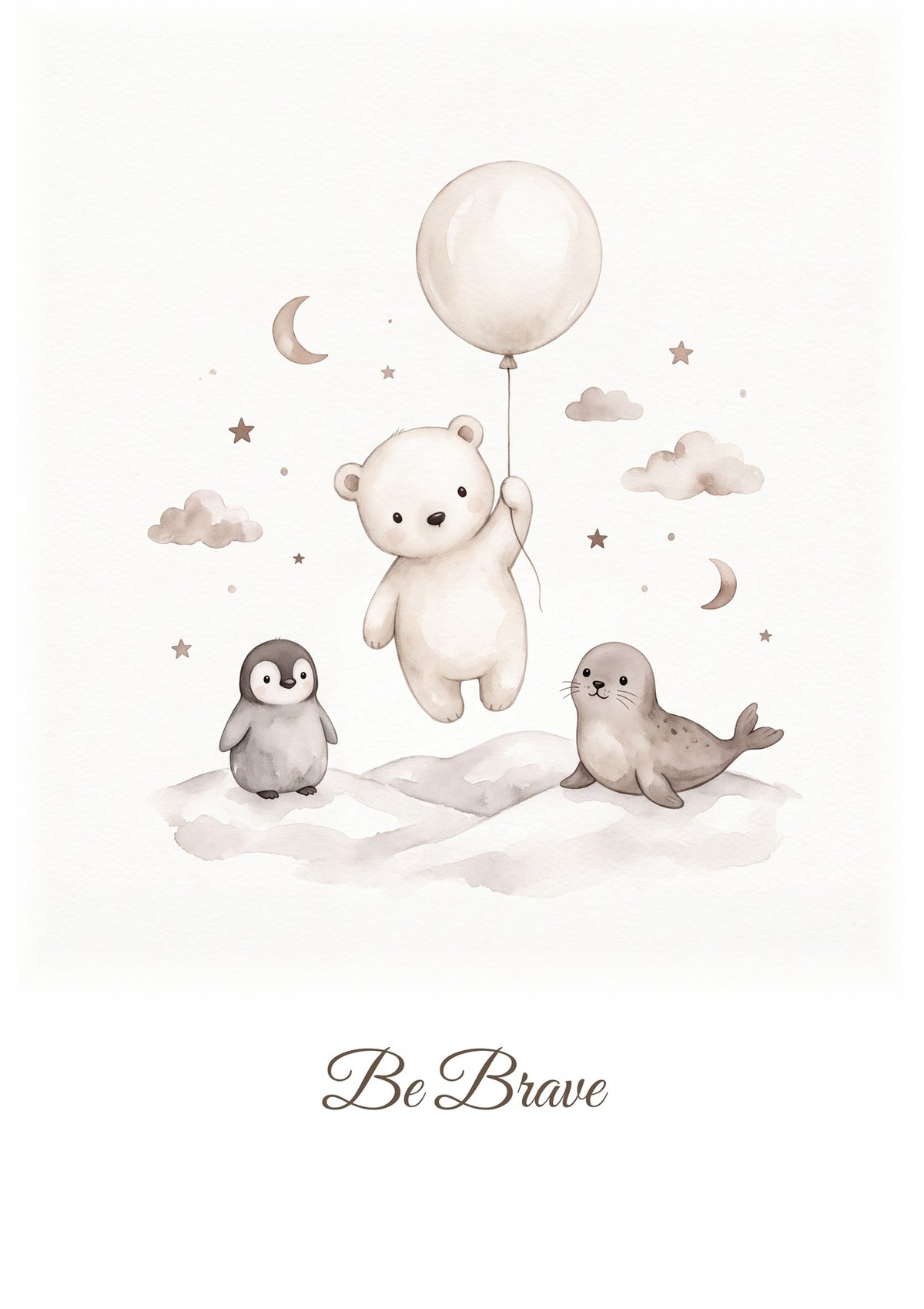 Be Brave — Polar Starlight Nursery Print