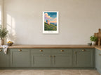 Take Your Time — Quiet Confidence Children’s Art Print at A2, in a white frame, in a kitchen