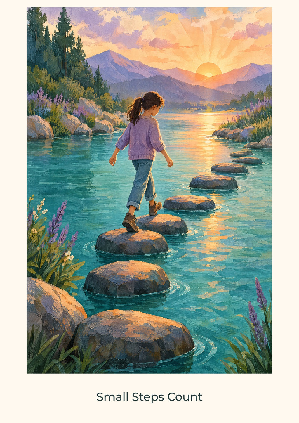 Small Steps Count — Quiet Confidence Children’s Art Print