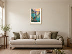 Small Steps Count — Quiet Confidence Children’s Art Print at A2, in a natural wood frame, in a sitting room