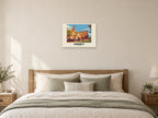 Orkney — Retro Railway Art Print at A2, as a poster, above a bed
