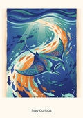 Stay Curious — Deep Blue Discovery Children’s Art Print