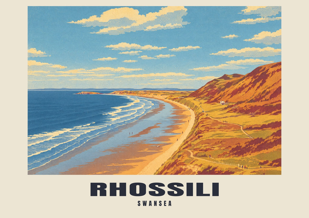 Rhossili — Retro Railway Art Print