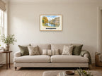 Beaumaris — English Watercolour Art Print at A2, in a natural wood frame, in a sitting room