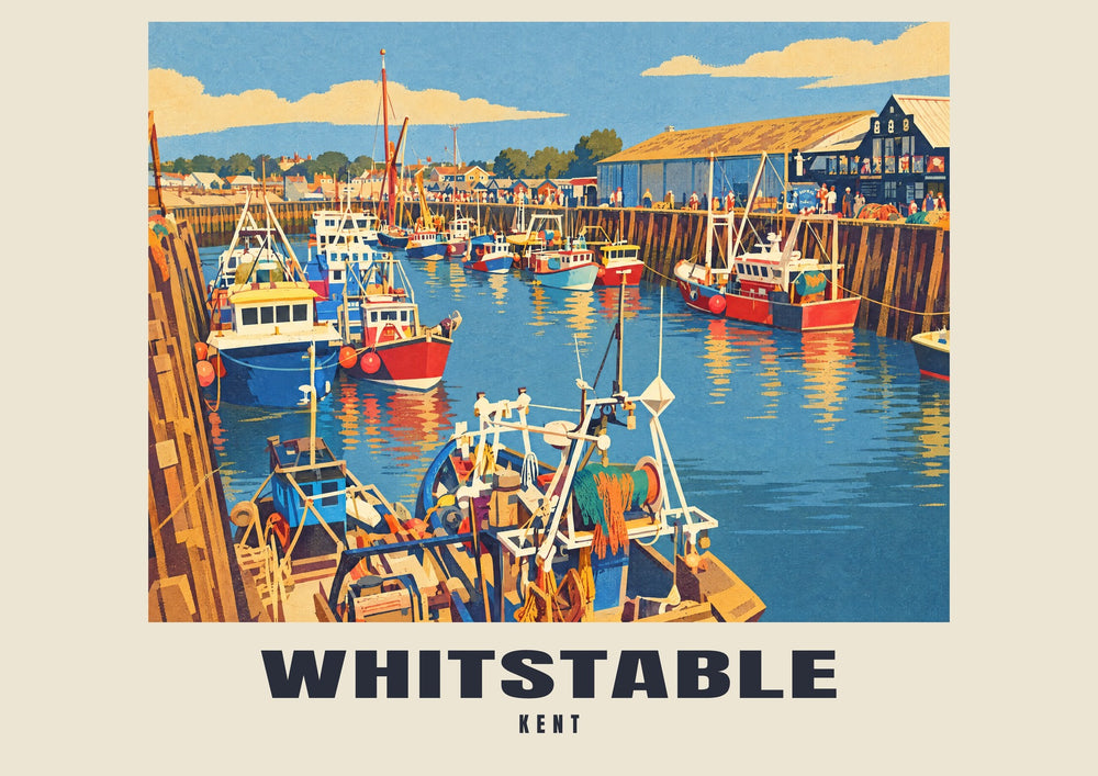 Whitstable — Lámina de arte ferroviario retro
