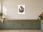 Find Your Flow — Skate & Create Children’s Art Print at A2, in a white frame, in a kitchen