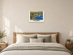 Salcombe — Gouache Art Print at A2, as a poster, above a bed