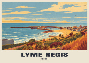 Lyme Regis — Lámina de arte de estilo ferroviario retro