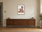 Create — Inventor’s Club Children’s Art Print at A2, in a black frame, above a sideboard