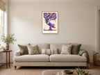 Discover More — Science Sparks Children’s Art Print at A2, in a natural wood frame, in a sitting room