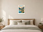 Go Further — Adventure Atlas Children’s Art Print at A2, as a poster, above a bed