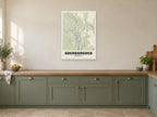 Aberbargoed Street Map Poster at A1, in a white frame, in a kitchen