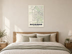 Acomb Street Map Poster at A1, as a poster, above a bed