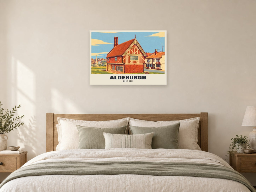Moot Hall, Aldeburgh Poster at A1, as a poster, above a bed