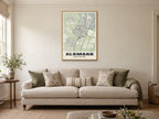 Alkmaar Street Map Poster at A1, in a natural wood frame, in a sitting room