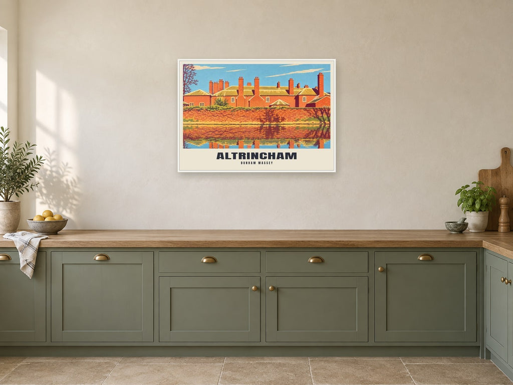 Dunham Massey, Altrincham Poster at A1, in a white frame, in a kitchen