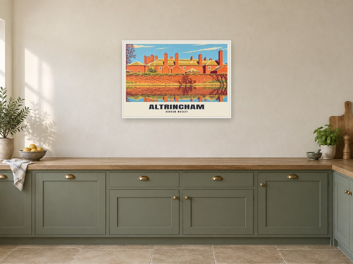Dunham Massey, Altrincham Poster at A1, in a white frame, in a kitchen