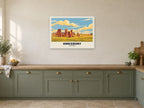 Stonehenge, Amesbury Poster at A1, in a white frame, in a kitchen