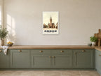Town Hall, Annan, 1890s Heritage Print at A2, in a white frame, in a kitchen