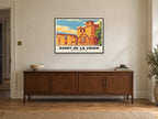 Ashby de la Zouch Castle, Ashby-de-la-Zouch Poster at A1, in a black frame, above a sideboard