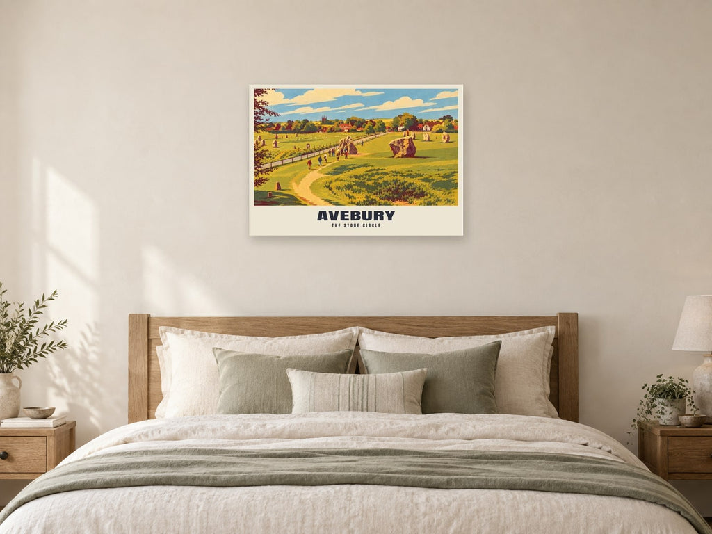 The Stone Circle, Avebury Poster at A1, as a poster, above a bed
