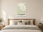 Bad Suderode Street Map Poster at A1, as a poster, above a bed