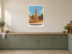 Banbury Cross Poster at A1, in a white frame, in a kitchen