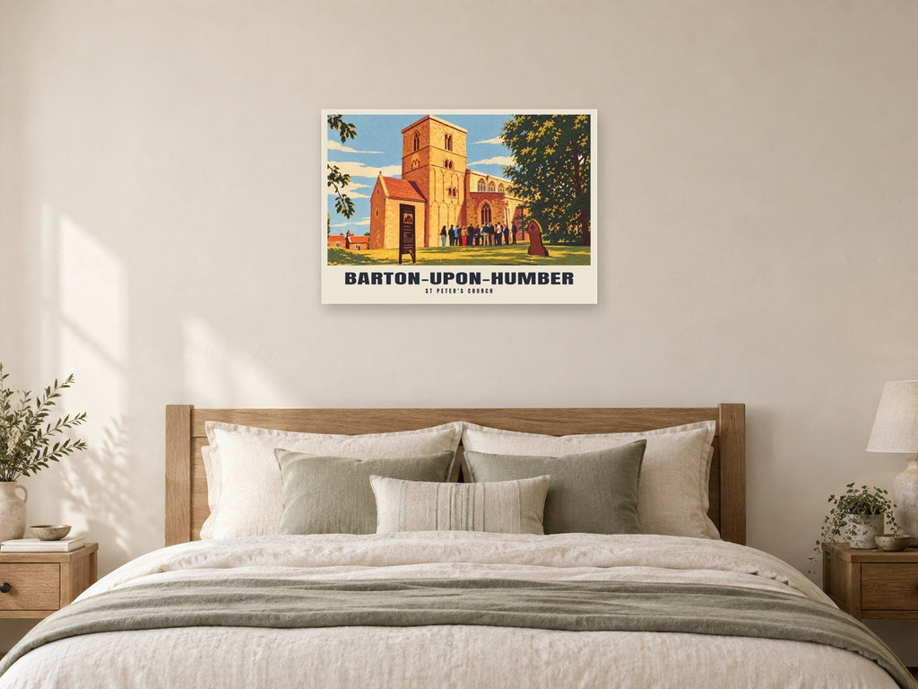 St Peter's Church, Barton-upon-Humber Poster at A1, as a poster, above a bed