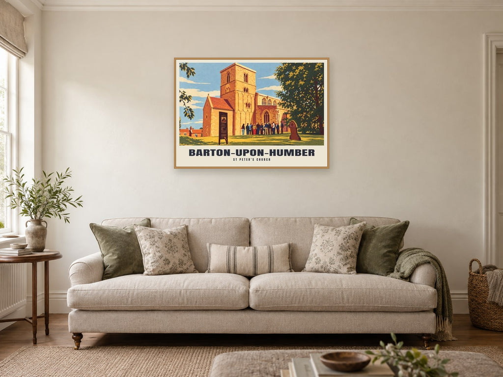 St Peter's Church, Barton-upon-Humber Poster at A1, in a natural wood frame, in a sitting room