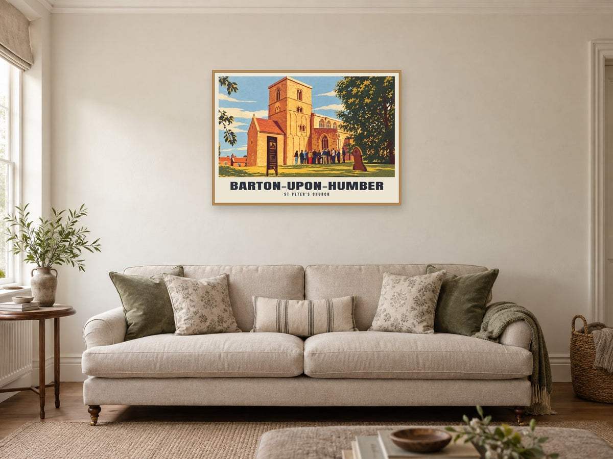 St Peter's Church, Barton-upon-Humber Poster at A1, in a natural wood frame, in a sitting room