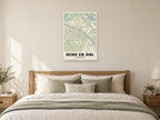Berg en Dal Street Map Poster at A1, as a poster, above a bed