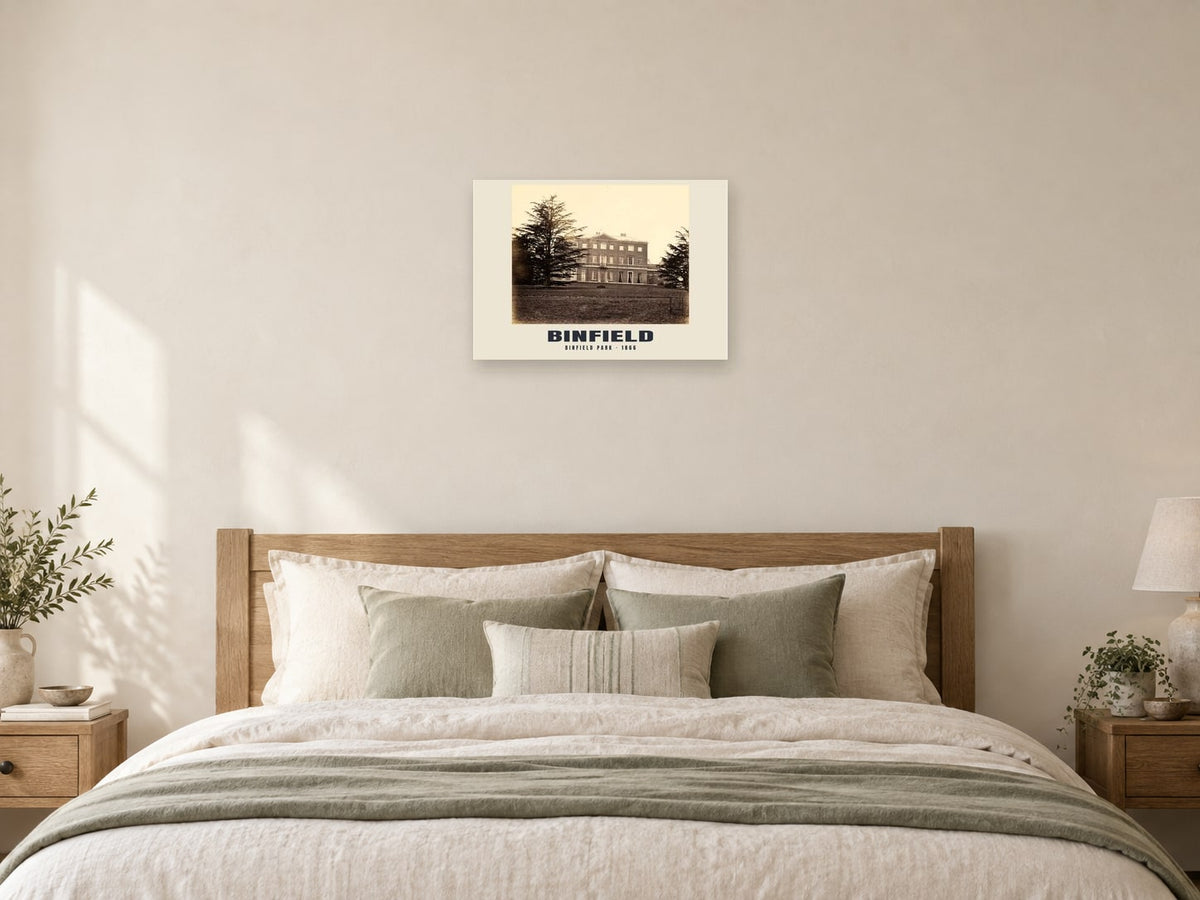Binfield Park, 1866 Heritage Print at A2, as a poster, above a bed