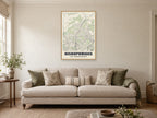 Bishopbriggs Street Map Poster at A1, in a natural wood frame, in a sitting room