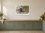 The Ffestiniog Railway, Blaenau Ffestiniog Poster at A1, in a white frame, in a kitchen