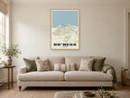 Bo'ness Street Map Poster at A1, in a natural wood frame, in a sitting room