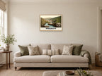 The Harbour, Boscastle, 1890s Heritage Print at A2, in a natural wood frame, in a sitting room